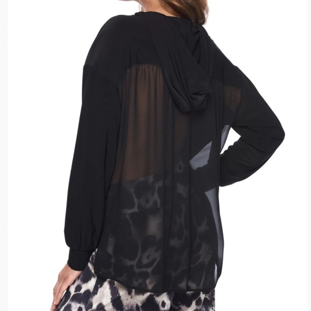Compli K Athleisure Comfy Cozy Chiffon Back Hoodie